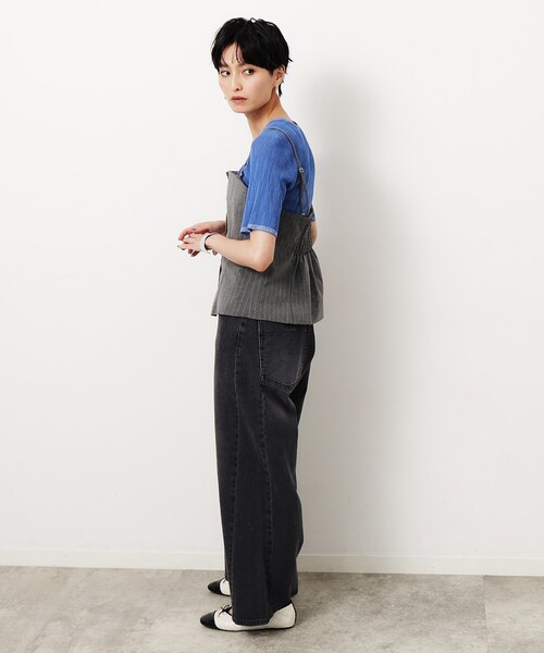 OPAQUE.CLIP（オペークドットクリップ）の「◆《VERY掲載》2WAYキャミビスチェ【洗濯機洗い可】（タンクトップ・レディース・グレー系2/ブラック・40/38）」の9枚目の写真