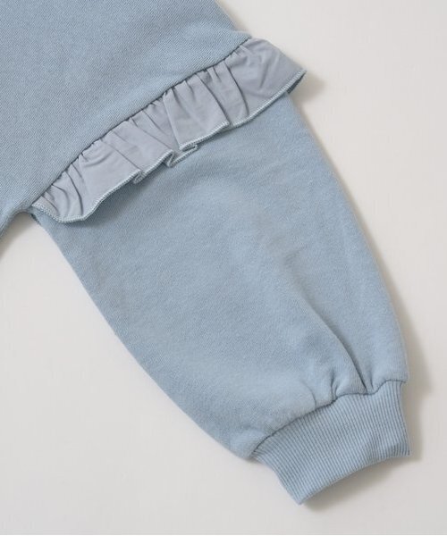 Lycee mine(リセマイン)の「【毛玉バイバイ裏毛】【どちらが前でもOK!】フリルスウェット(スウェット・キッズ・ブルーグレー/ライトピンク/ブラック/オートミール/モカ・100cm/110cm/120cm/130cm/140cm/150cm)」の10枚目の写真