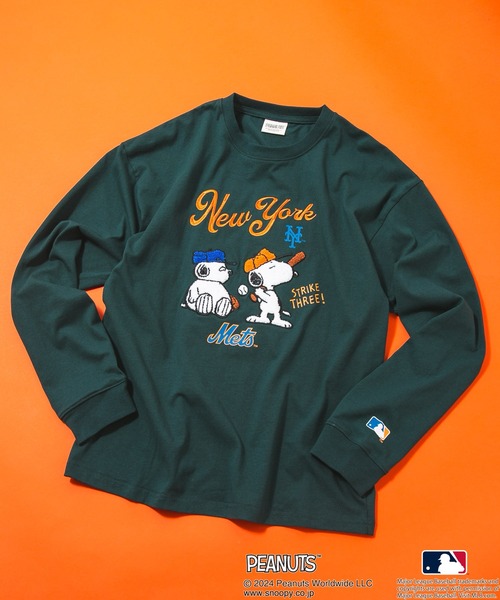PEANUTS(ピーナッツ)の「【MLB ×PEANUTS】オリジナルデザイン Tシャツ ヤンキース ドジャース メッツ ドロップショルダー ビッグシルエット ユニセックス(Tシャツ/カットソー・メンズ・ブルー系その他2/グリーン系その他3/ベージュ系その他3/ホワイト系その他2/ベージュ系その他/グレー系その他/ホワイト系その他・X-LARGE/LARGE/MEDIUM/SMALL)」の6枚目の写真