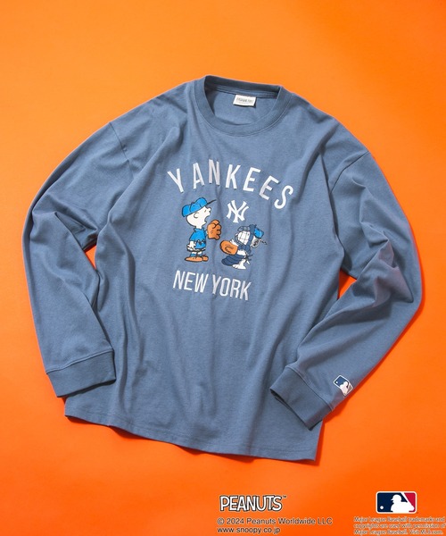 PEANUTS(ピーナッツ)の「【MLB ×PEANUTS】オリジナルデザイン Tシャツ ヤンキース ドジャース メッツ ドロップショルダー ビッグシルエット ユニセックス(Tシャツ/カットソー・メンズ・ブルー系その他2/グリーン系その他3/ベージュ系その他3/ホワイト系その他2/ベージュ系その他/グレー系その他/ホワイト系その他・X-LARGE/LARGE/MEDIUM/SMALL)」の7枚目の写真