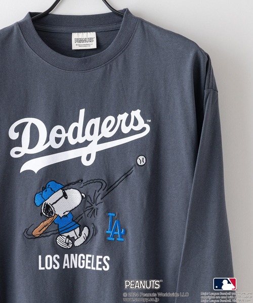 PEANUTS(ピーナッツ)の「【MLB ×PEANUTS】オリジナルデザイン Tシャツ ヤンキース ドジャース メッツ ドロップショルダー ビッグシルエット ユニセックス(Tシャツ/カットソー・メンズ・ブルー系その他2/グリーン系その他3/ベージュ系その他3/ホワイト系その他2/ベージュ系その他/グレー系その他/ホワイト系その他・X-LARGE/LARGE/MEDIUM/SMALL)」の20枚目の写真