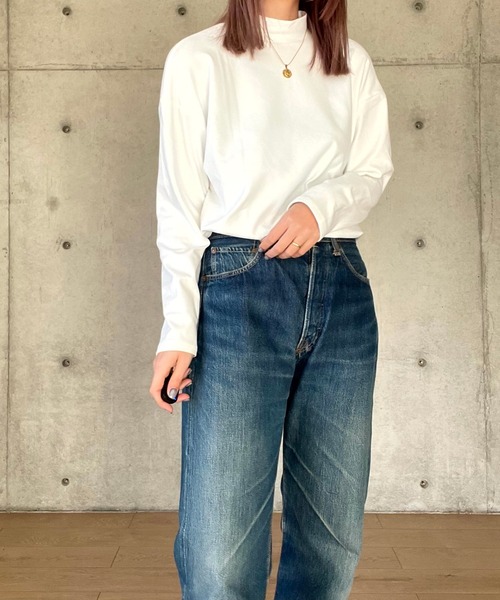Girly Doll(ガーリードール)の「ハイネックシンプルカットソー(Tシャツ/カットソー・レディース・ブラック/ホワイト/グレー/ライトブラウン/ブラック系その他/ベージュ/ネイビー/ブラウン/ホワイト系その他・S/M/L)」の20枚目の写真