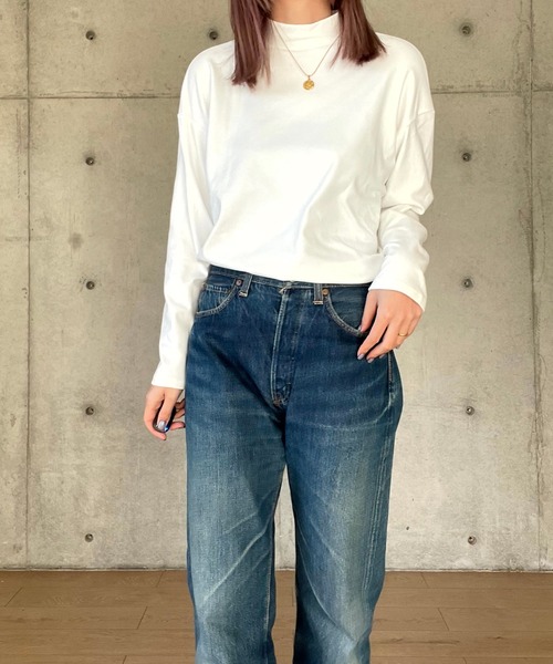 Girly Doll(ガーリードール)の「ハイネックシンプルカットソー(Tシャツ/カットソー・レディース・ブラック/ホワイト/グレー/ライトブラウン/ブラック系その他/ベージュ/ネイビー/ブラウン/ホワイト系その他・S/M/L)」の21枚目の写真