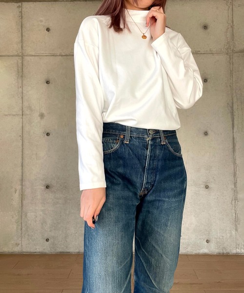 Girly Doll(ガーリードール)の「ハイネックシンプルカットソー(Tシャツ/カットソー・レディース・ブラック/ホワイト/グレー/ライトブラウン/ブラック系その他/ベージュ/ネイビー/ブラウン/ホワイト系その他・S/M/L)」の22枚目の写真