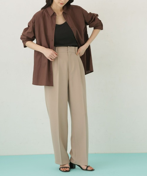 WEB限定】ハイウエストタックワイドパンツ（その他パンツ）｜NANO