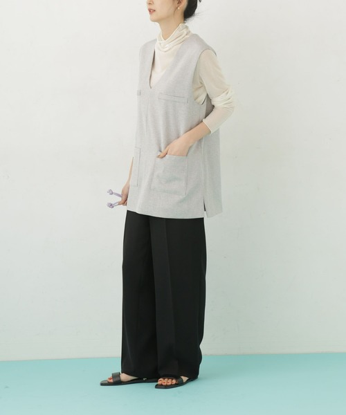 NANO universe(ナノユニバース)の「【WEB限定】ハイウエストタックワイドパンツ(その他パンツ・レディース・ベージュ/イエロー/ライトカーキ/ブラック/ブルー・マルチサイズ)」の14枚目の写真