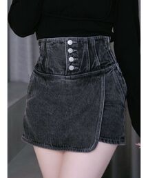 コルセットデニムショートパンツ(セットアップ可能)
