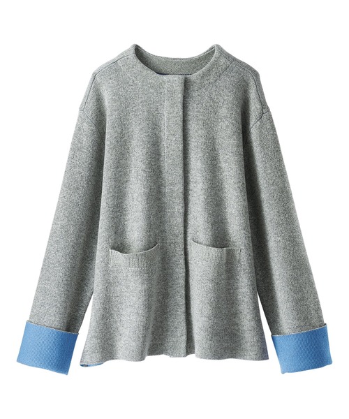 BELLUNA PLUS(ベルーナ)の「配色デザインふんわりニットジャケット(その他アウター・レディース・イエロー×グレー/ブラック×グリーン/グレー系その他・MEDIUM/X-LARGE/LARGE)」の15枚目の写真
