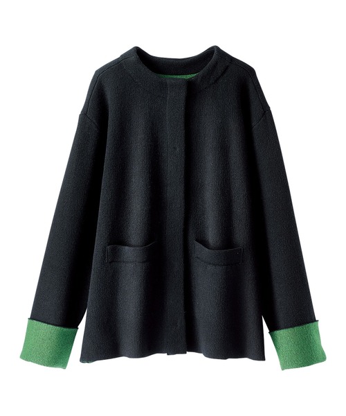 BELLUNA PLUS(ベルーナ)の「配色デザインふんわりニットジャケット(その他アウター・レディース・イエロー×グレー/ブラック×グリーン/グレー系その他・MEDIUM/X-LARGE/LARGE)」の13枚目の写真