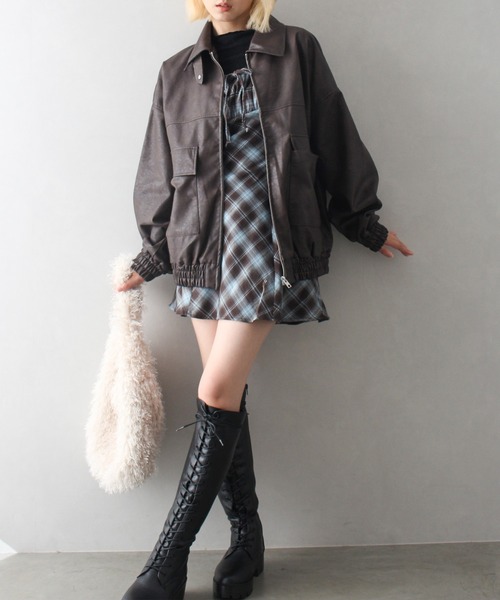 SpRay（スプレイ）の「チェックミニリボンキャミワンピース