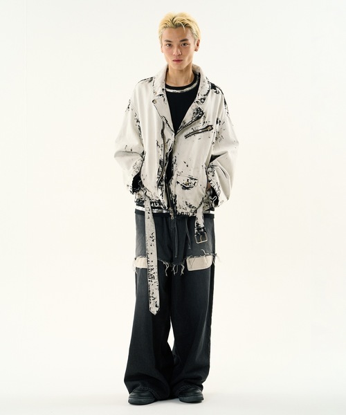 DISCOVERED(ディスカバード)の「BLEACH W RIDERS BLOUSON(ライダースジャケット・メンズ・ブラック・1/3)」の9枚目の写真