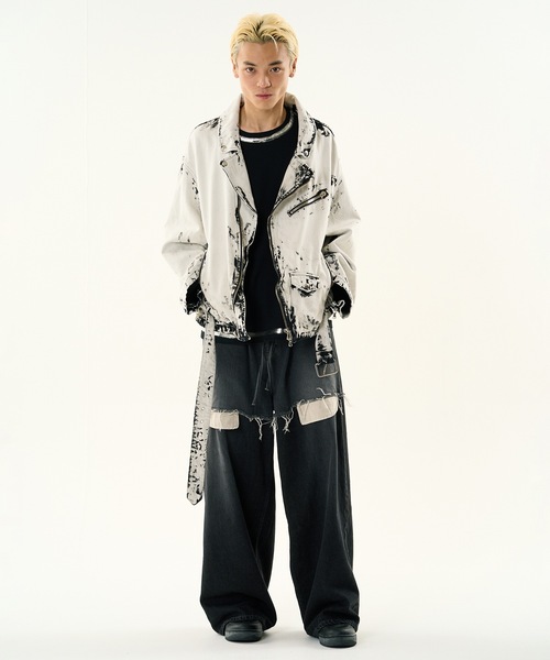 DISCOVERED(ディスカバード)の「BLEACH W RIDERS BLOUSON(ライダースジャケット・メンズ・ブラック・1/3)」の8枚目の写真