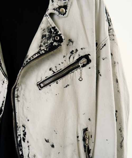 DISCOVERED(ディスカバード)の「BLEACH W RIDERS BLOUSON(ライダースジャケット・メンズ・ブラック・1/3)」の5枚目の写真