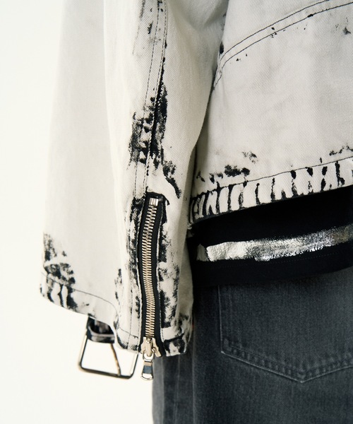 DISCOVERED(ディスカバード)の「BLEACH W RIDERS BLOUSON(ライダースジャケット・メンズ・ブラック・1/3)」の3枚目の写真