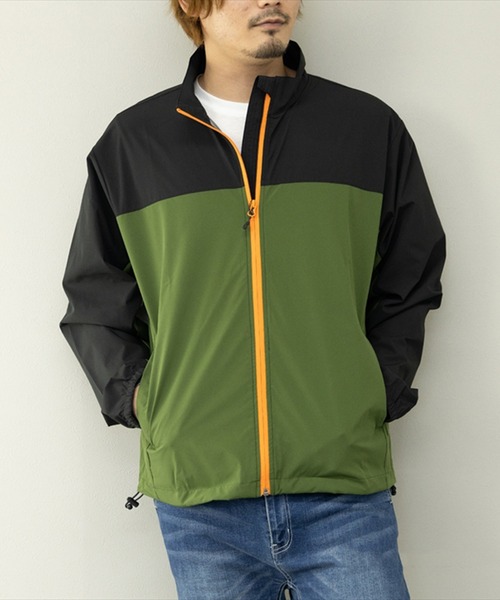 STYLEBLOCK(スタイルブロック)の「allseasonWearスタンドウィンドブレーカー(ブルゾン・メンズ・ベージュ系その他/ブラック×カーキ/グリーン/ブルー系その他/グリーン系その他/ベージュ/ブラック/ブルーグリーン/カーキ・M/L/LL)」の1枚目の写真