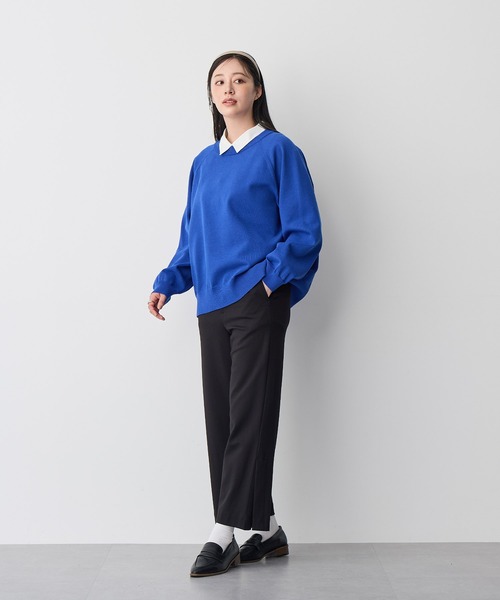 anyfee(エニフィー)の「【anyfee】ビックシルエットラグランニットプルオーバー《大きいサイズ/プラスサイズ》(ニット/セーター・レディース・アイボリー/ブラック/杢グレー/グリーン/ブルー・3L/4L/5L/LL)」の10枚目の写真