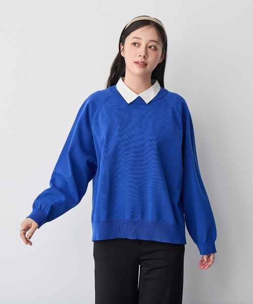 anyfee(エニフィー)の「【anyfee】ビックシルエットラグランニットプルオーバー《大きいサイズ/プラスサイズ》(ニット/セーター・レディース・アイボリー/ブラック/杢グレー/グリーン/ブルー・3L/4L/5L/LL)」の15枚目の写真