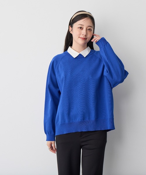 anyfee(エニフィー)の「【anyfee】ビックシルエットラグランニットプルオーバー《大きいサイズ/プラスサイズ》(ニット/セーター・レディース・アイボリー/ブラック/杢グレー/グリーン/ブルー・3L/4L/5L/LL)」の16枚目の写真