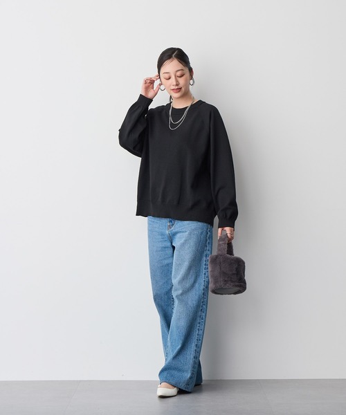 anyfee(エニフィー)の「【anyfee】ビックシルエットラグランニットプルオーバー《大きいサイズ/プラスサイズ》(ニット/セーター・レディース・アイボリー/ブラック/杢グレー/グリーン/ブルー・3L/4L/5L/LL)」の20枚目の写真