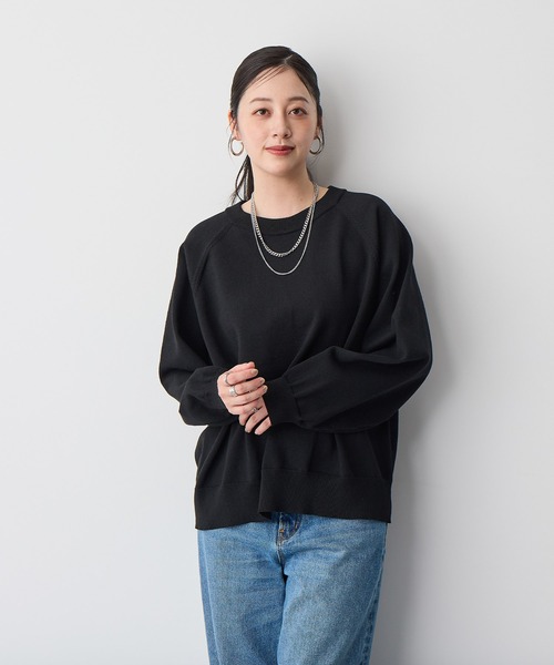 anyfee(エニフィー)の「【anyfee】ビックシルエットラグランニットプルオーバー《大きいサイズ/プラスサイズ》(ニット/セーター・レディース・アイボリー/ブラック/杢グレー/グリーン/ブルー・3L/4L/5L/LL)」の21枚目の写真