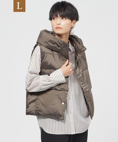 EVEX by KRIZIA(エヴェックスバイクリツィア)の「【L】カタログ掲載品】【ウォッシャブル】マルチウェイシャンブレータフタダウンベスト(ダウンベスト・レディース・ダークネイビー/グリーン系その他4・44)」の2枚目の写真