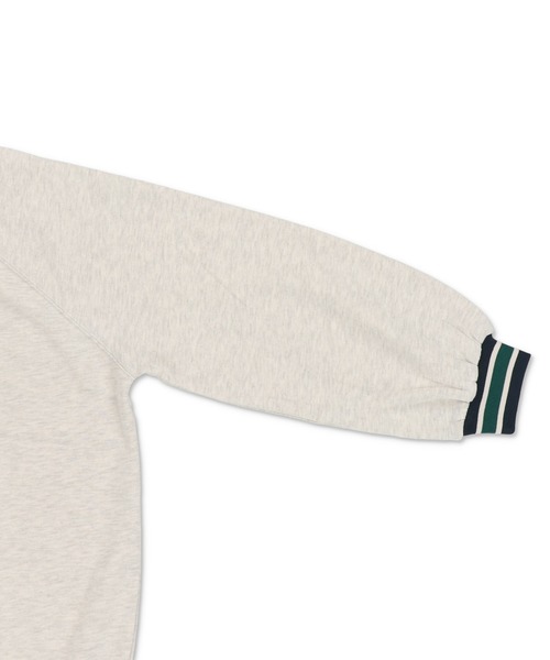 SPINNS（スピンズ）の「ワンポイント刺繍ラインリブ ハーフジップビッグスウェット（スウェット・レディース・オフホワイト/スミクロ/オートミール/ネイビー・ONESIZE）」の21枚目の写真