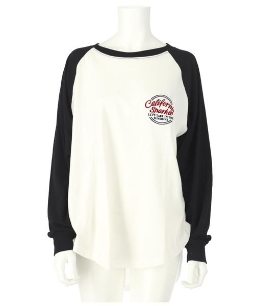 anap mimpi（アナップミンピ）の「サークルメッセージ ラグラン 配色 長袖 ロンT（Tシャツ/カットソー・レディース・オフホワイト/キナリ・FREE）」の19枚目の写真