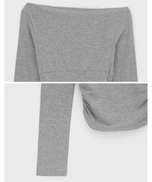 BLACKUP（ブラックアップ）の「[MADE] コティエルアンバランスシャーリング長袖Tシャツ（Tシャツ/カットソー・レディース・ブラウン/ブラック/グレー・ONESIZE）」の16枚目の写真