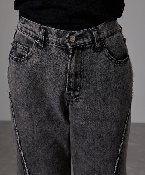 Jayro(ジャイロ)の「フリンジ切替ワイドフレアパンツ(その他パンツ・レディース・ブラック系その他3・M)」の3枚目の写真