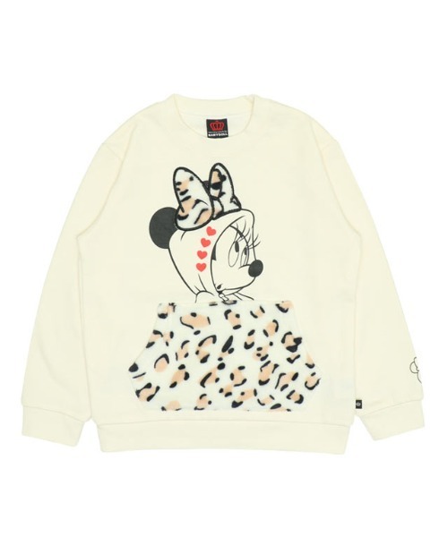 親子お揃い ディズニー ヒョウ柄 ボアポケット トレーナー 0004K