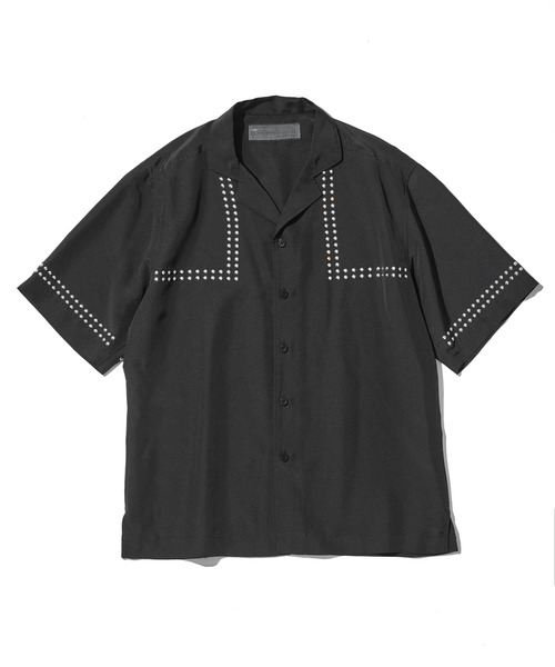 ACANTHUS（アカンサス）の「ACANTHUS:Metal Open Collar Shirt（シャツ/ブラウス・メンズ・ブラック・S/M/L/XL）」の3枚目の写真