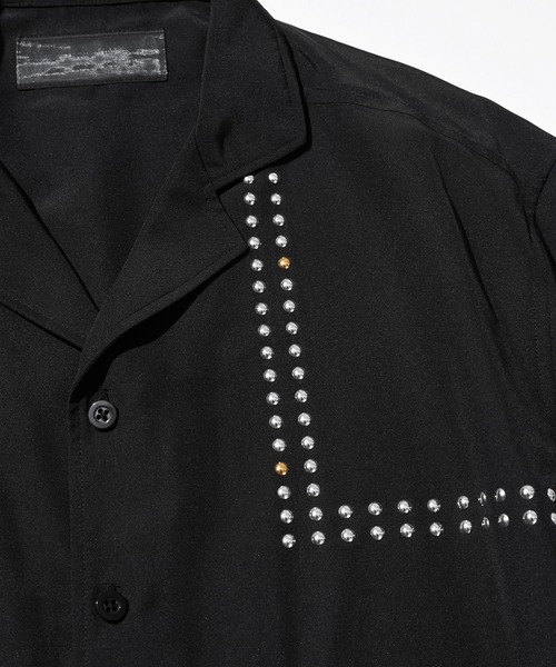 ACANTHUS（アカンサス）の「ACANTHUS:Metal Open Collar Shirt（シャツ/ブラウス・メンズ・ブラック・S/M/L/XL）」の5枚目の写真