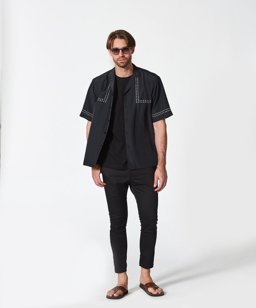 ACANTHUS（アカンサス）の「ACANTHUS:Metal Open Collar Shirt（シャツ/ブラウス・メンズ・ブラック・S/M/L/XL）」の6枚目の写真