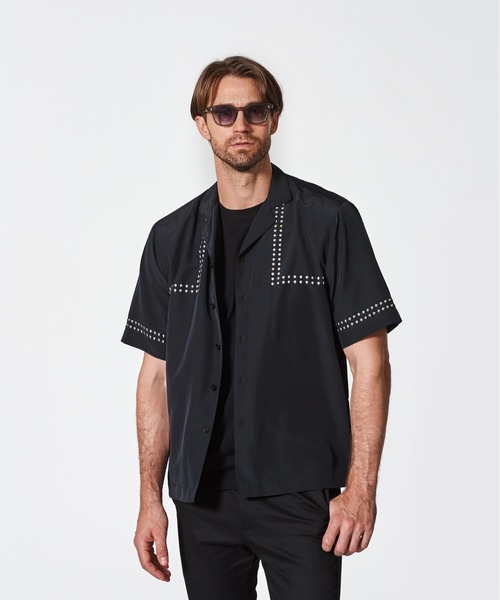 ACANTHUS（アカンサス）の「ACANTHUS:Metal Open Collar Shirt（シャツ/ブラウス・メンズ・ブラック・S/M/L/XL）」の7枚目の写真