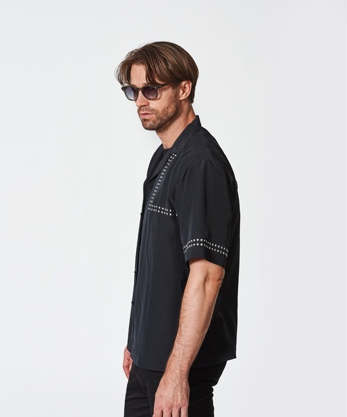 ACANTHUS（アカンサス）の「ACANTHUS:Metal Open Collar Shirt（シャツ/ブラウス・メンズ・ブラック・S/M/L/XL）」の8枚目の写真