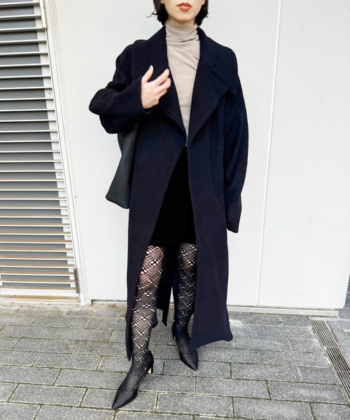 PAN(パン)の「【PAN/パン】W/CA PILE LONG TRENCH(トレンチコート・レディース・ネイビー・MEDIUM)」の9枚目の写真