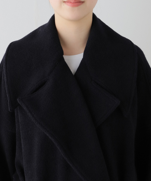 PAN(パン)の「【PAN/パン】W/CA PILE LONG TRENCH(トレンチコート・レディース・ネイビー・MEDIUM)」の18枚目の写真