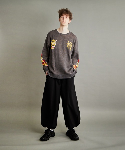 ミマ(ミマ)の「【ミマ】ボンタンスーパーワイドパンツ(スラックス・メンズ・チャコールグレー/ブラック・MEDIUM/LARGE)」の17枚目の写真