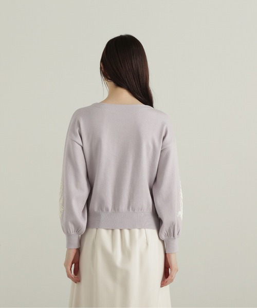 PROPORTION BODY DRESSING(プロポーションボディドレッシング)の「バイカラーリボン刺繍ニット / 1214270116(ニット/セーター・レディース・ライトグリーン/ブラック/グレー・SMALL/MEDIUM)」の17枚目の写真