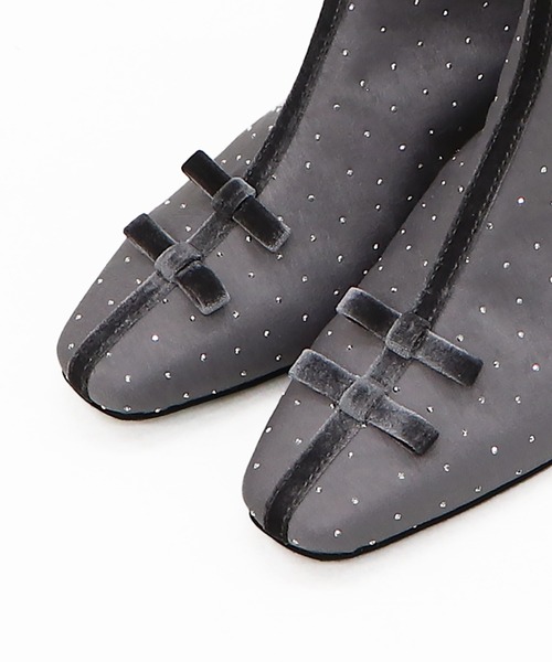 【セール】2024秋冬新作 リボンモチーフラインストーンヒールブーツ 41436（ブーツ）｜ORiental TRaffic（オリエンタルトラフィック）