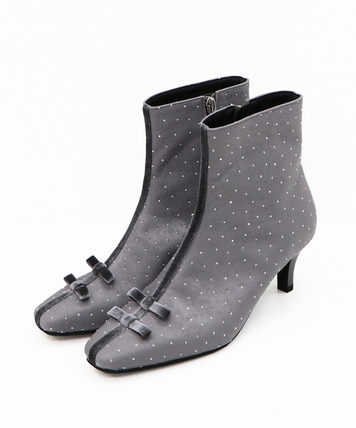 【セール】2024秋冬新作 リボンモチーフラインストーンヒールブーツ 41436（ブーツ）｜ORiental TRaffic（オリエンタルトラフィック）