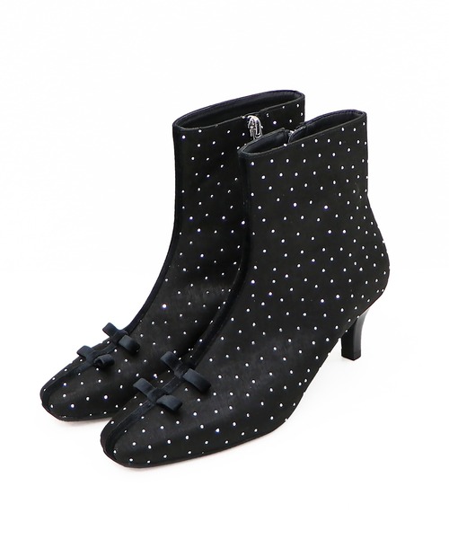 【セール】2024秋冬新作 リボンモチーフラインストーンヒールブーツ 41436（ブーツ）｜ORiental TRaffic（オリエンタルトラフィック）