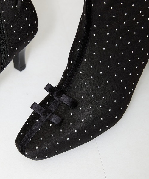 【セール】2024秋冬新作 リボンモチーフラインストーンヒールブーツ 41436（ブーツ）｜ORiental TRaffic（オリエンタルトラフィック）