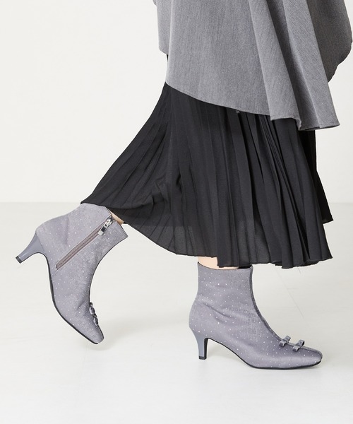 【セール】2024秋冬新作 リボンモチーフラインストーンヒールブーツ 41436（ブーツ）｜ORiental TRaffic（オリエンタルトラフィック）