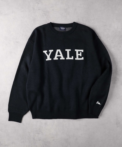 Right-on（ライトオン）の「YALE ロゴニット（ニット/セーター・メンズ・オフホワイト/ネイビー・M/L/XL）」の2枚目の写真