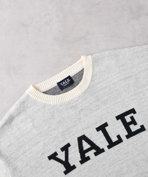 Right-on（ライトオン）の「YALE ロゴニット（ニット/セーター・メンズ・オフホワイト/ネイビー・M/L/XL）」の4枚目の写真