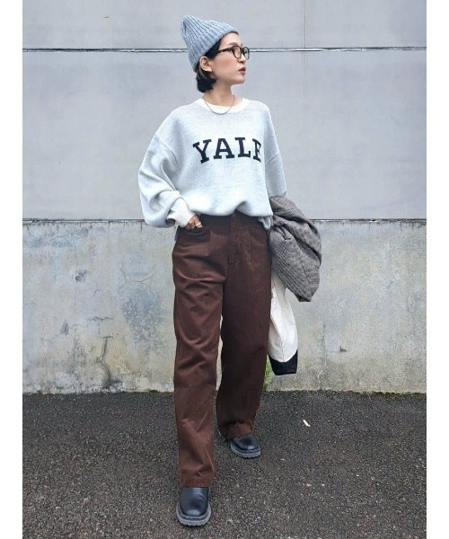 Right-on（ライトオン）の「YALE ロゴニット（ニット/セーター・メンズ・オフホワイト/ネイビー・M/L/XL）」の9枚目の写真