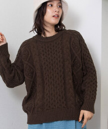 POU DOU DOU | クルーネックアランニット(ニット/セーター)