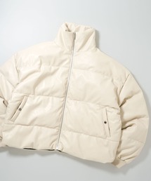 synthetic leather fiber down jacket/合成皮革 ファイバーダウンジャケット フェイクダウンジャケット レディース メンズ