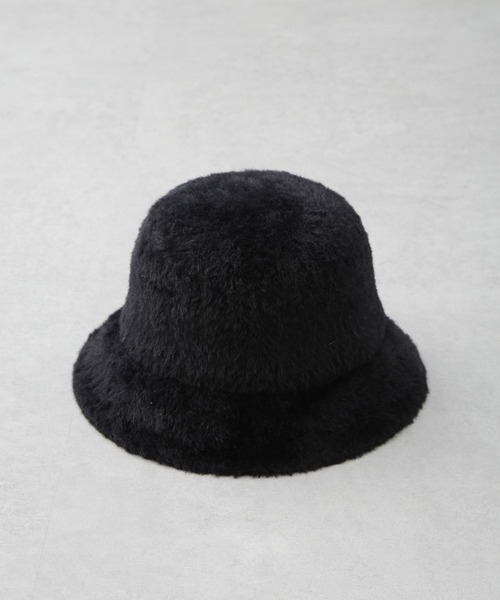 NANO universe（ナノユニバース）の「ファーバケットハット（ハット・レディース・ホワイト/ブラック・FREE）」の6枚目の写真